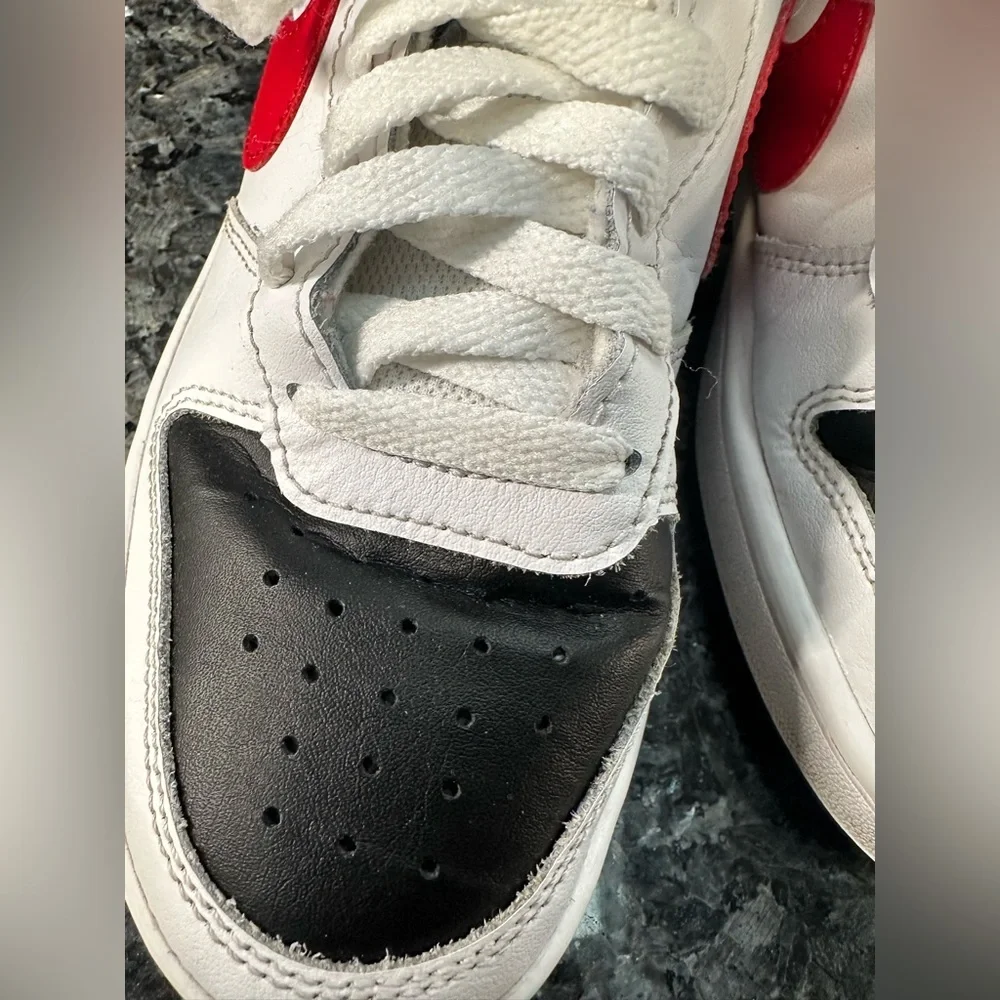 Nike Court Borough Mid 2 GS 'White Black University Red Size Big Lid Size 5